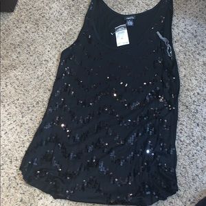 Black sequin tank top
